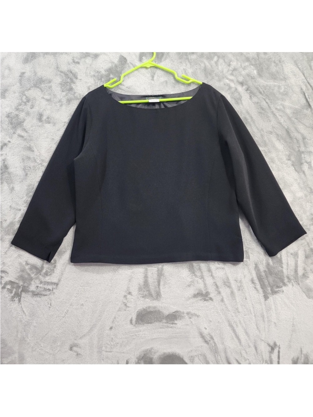 Vintage Harve Benard Top Womens 16 Black Boat Neck Long Sleeve Lined Formal Luxe